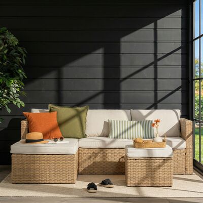 Oakland divaanisohva ja sohvapöytä tummanharmaa